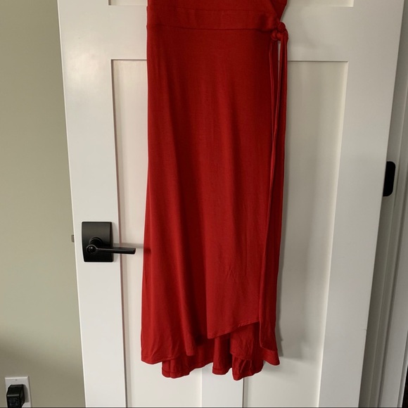NWT LOFT midi red wrap dress - Picture 7 of 8